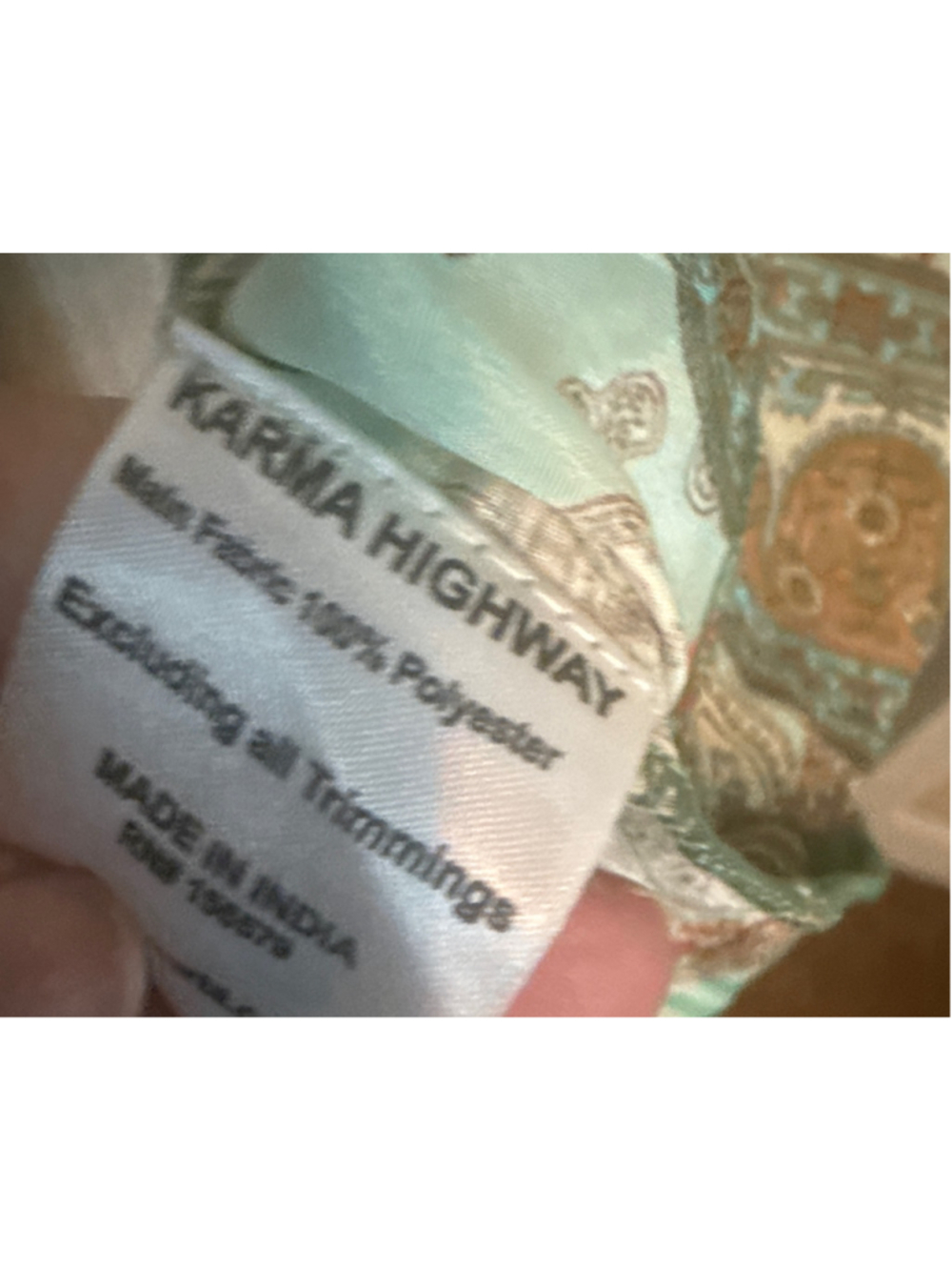 Karma Highway Maxi Dress Size OS Green Orange Paisley Print - Picture 5 of 6